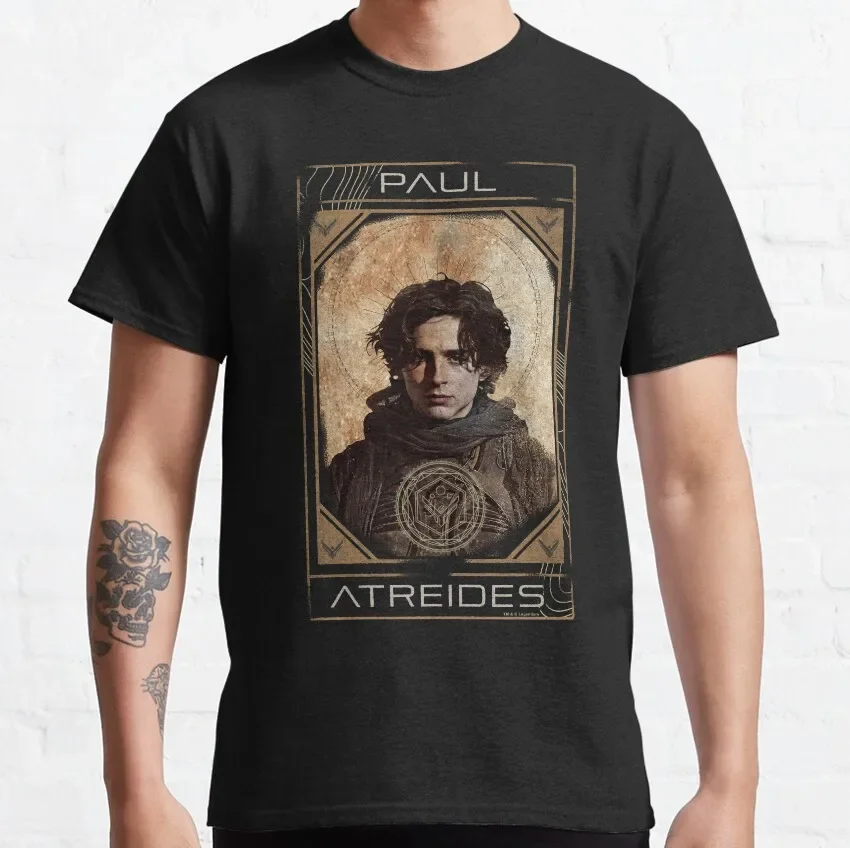 Men's clothing Crew Neck 100% Cotton T Shirts Short Sleeve Tees 6XL Clothing Amazing Dune Paul Atreides Tarot Card And Insignia