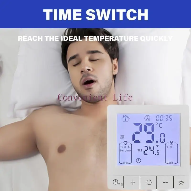 L1EE 25A ترموستات غرفة قابل للبرمجة ترموستات جداري ذكي مع شاشة LCD خلفية للتحكم في درجة الحرارة #3