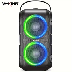W-KING T9-2 80W RMS Party Portable Speakers Bluetooth Wireless Boombox/4 Drivers(2*4.04'' Woofer), Huge 105dB Sound Large Speaker