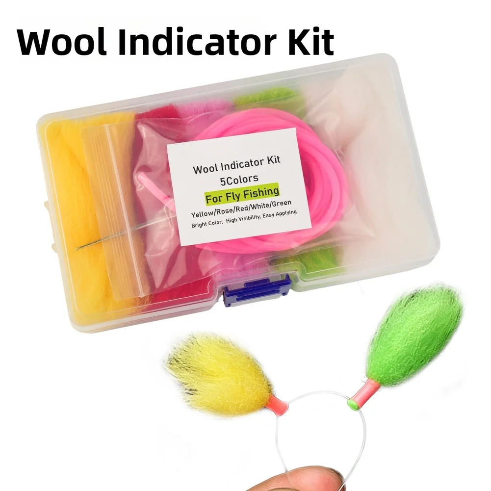 /5 /Colors /Natural Wool Fly Fishing Indicators High Visibility Strike Detection Tool With Threading Needle And Tube For Angling