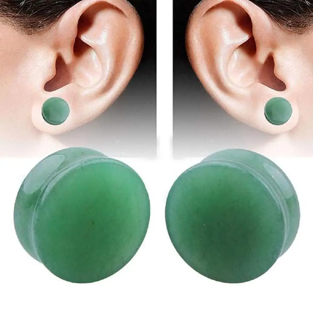 1/2Pairs Ear Plugs Natural Stone Tunnel Expanders Double Flared Ear Piercings Earrings Body Piercings Women Men Helix Jewelry