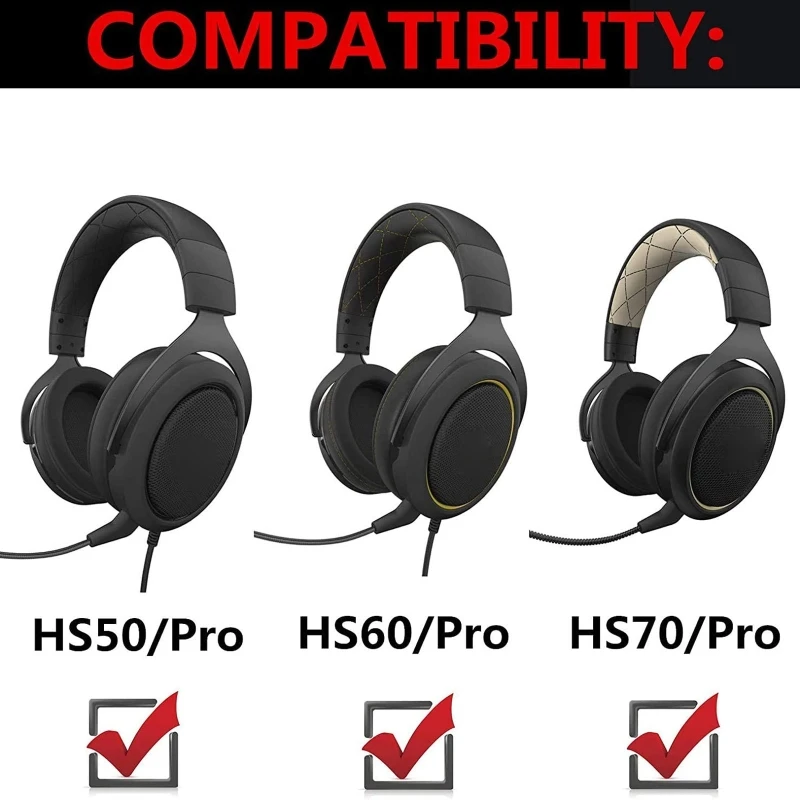 ترقية جودة استبدال وسادات الأذن بطانة للأذن وسائد الكؤوس غطاء إصلاح أجزاء ل Corsair HS50 HS60 HS70 برو سماعات الرأس