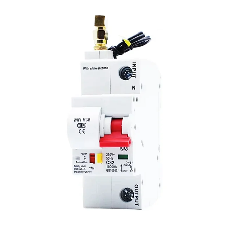 

ABBY-Wifi Circuit Switch Smart Breaker 25A 1P Remote Control Timing Switch Delay Automatic Lock Intelligent Recloser