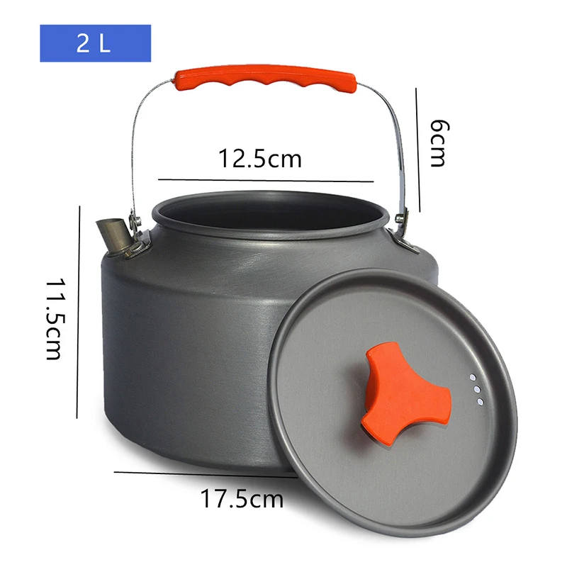 Widesea 1.1L1.5L 2L Camping Water Kettle Outdoor Coffee Kettle Tableware Picnic Set Supplies Equipment Utensils Tourism Cookware