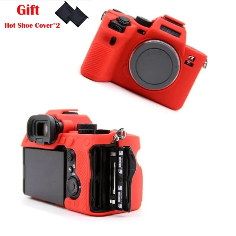 

Rubber silicone case body cover For Sony a7siii A7s III ILCE-7SM3 a7s3 camera Bags A7s III protector frame skin + Hot Shoe Cover
