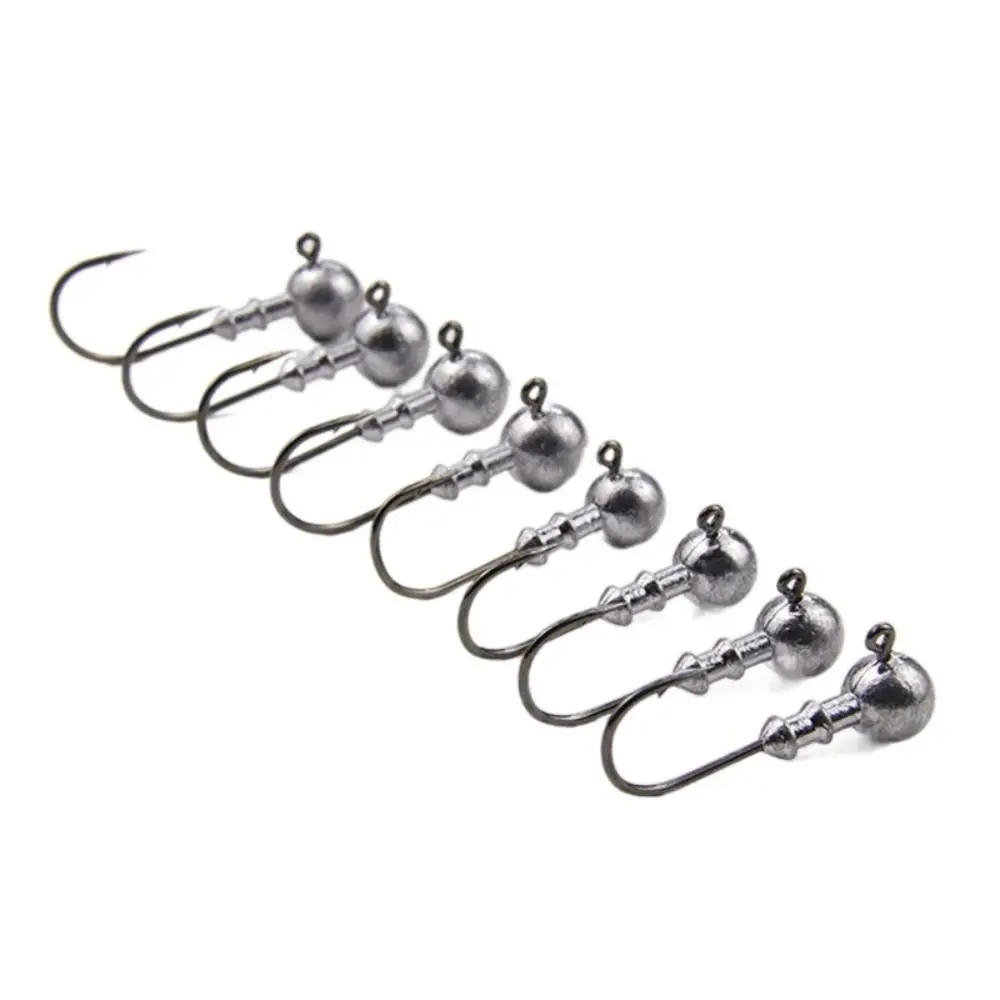 10PCS Lead Jig 3.5g 5g 7g 10g 14g Jig Head Hook High Carbon Steel Sharp Crank Jig Head Hook Barbed Fixed Jig Hook Soft Worm