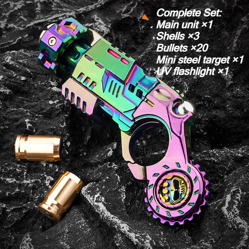 Metaallegering Shell-uitwerpend speelgoed Pistolset Leuk schieten Zintuiglijk speelgoed Stressverlichting EDC Bureau Gadget Cadeau voor jongens Volwassenen