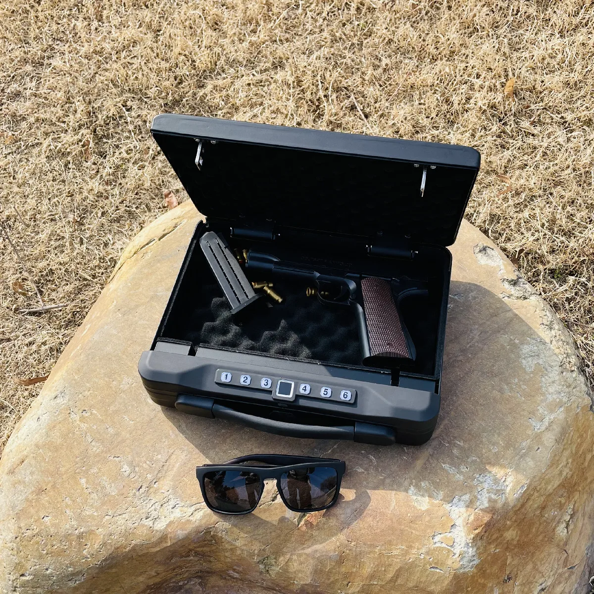 Caja de Seguridad para pistola digital, caja de seguridad electrónica con huella dactilar, oculta, portátil, de metal y acero