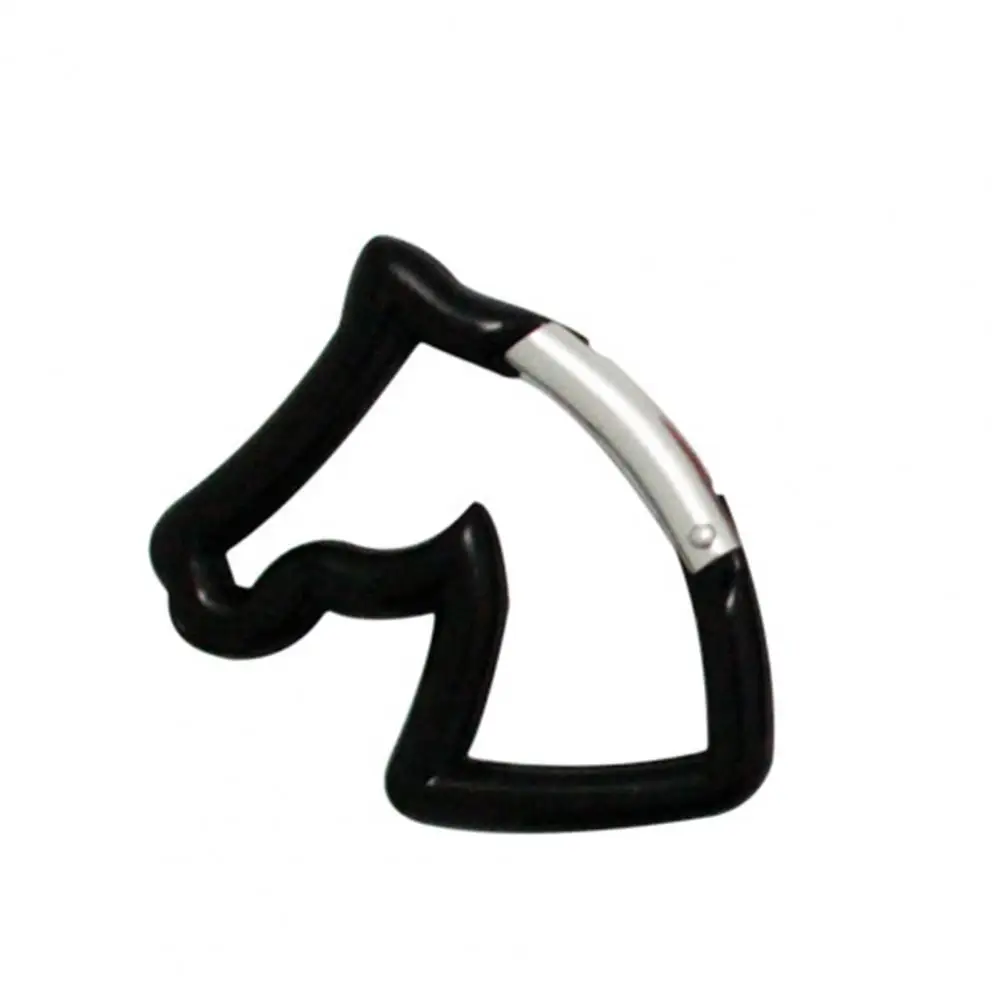 Hooks Compact Horse Head Locking Hanger Bright Color Key Chain  Horse Head Buckle for Stationery