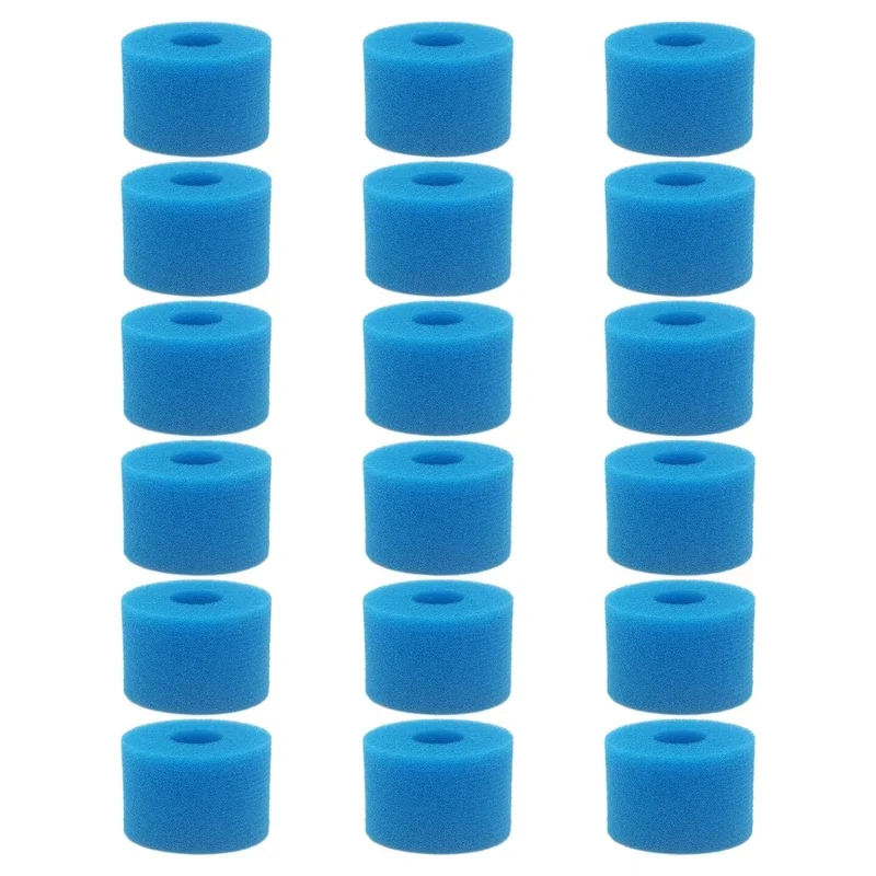 18-Pack Intex Pure Spa Foam Hot Tub Filter Cartridge - Reusable Washable S1 Type