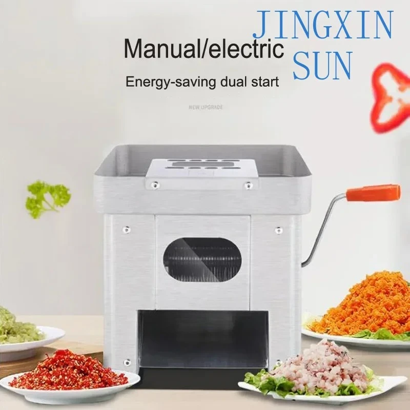 Desktop 220v Stainless Steel Electric Meat Slicer Commercial TS-80 Shreds Fully Automatic Minced Meat Cutting Machine Vegetable
