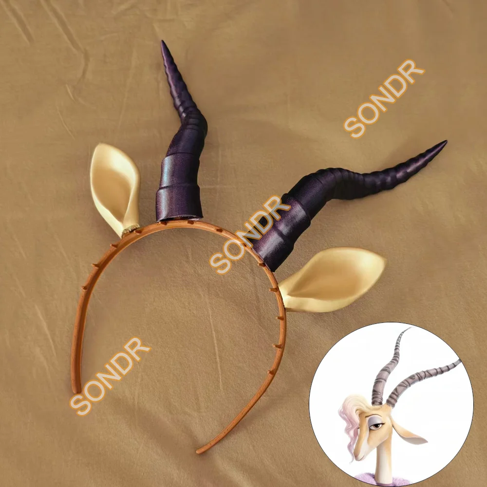 Anime Zoo 2 Singer Gazelle Cosplay Ears Horns Headwear For Girls Women Halloween Party Performance Role Play Accessories