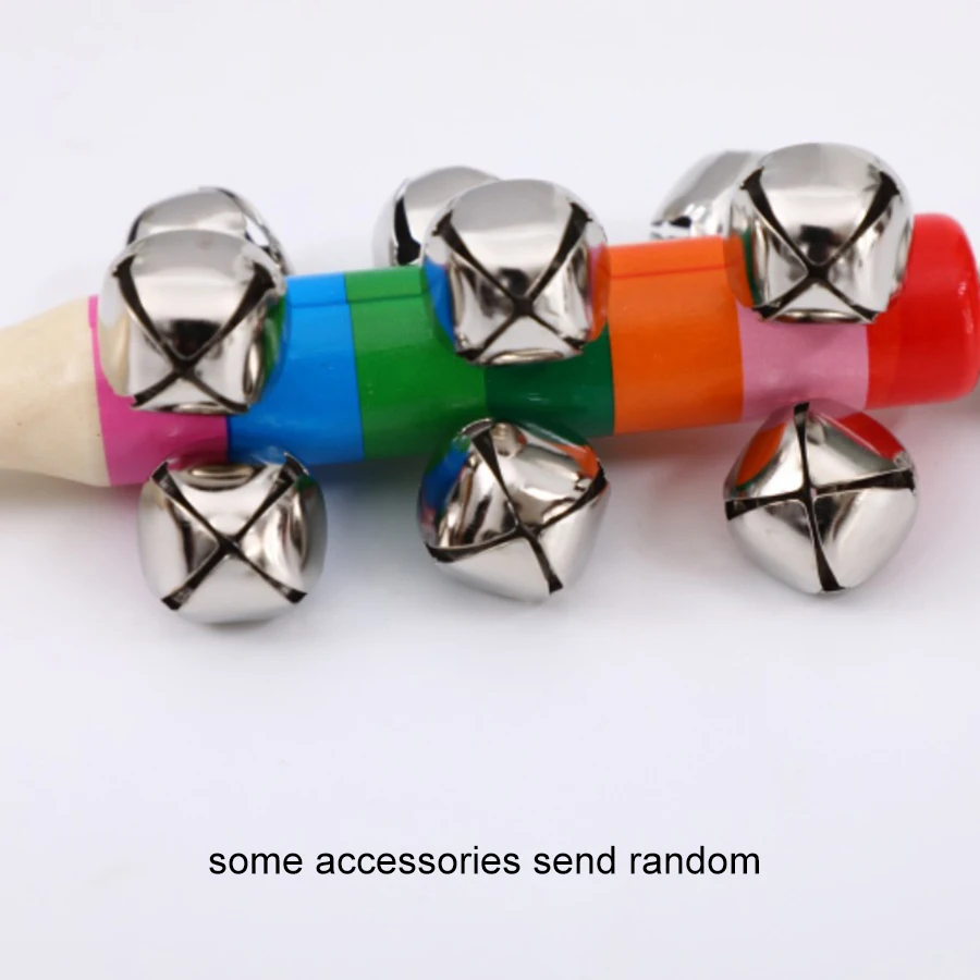 1pcs Colorful Rainbow Hand Held Bell Stick Wooden Discussion Musical Toy for Adult KTV Party Kids Game Gift