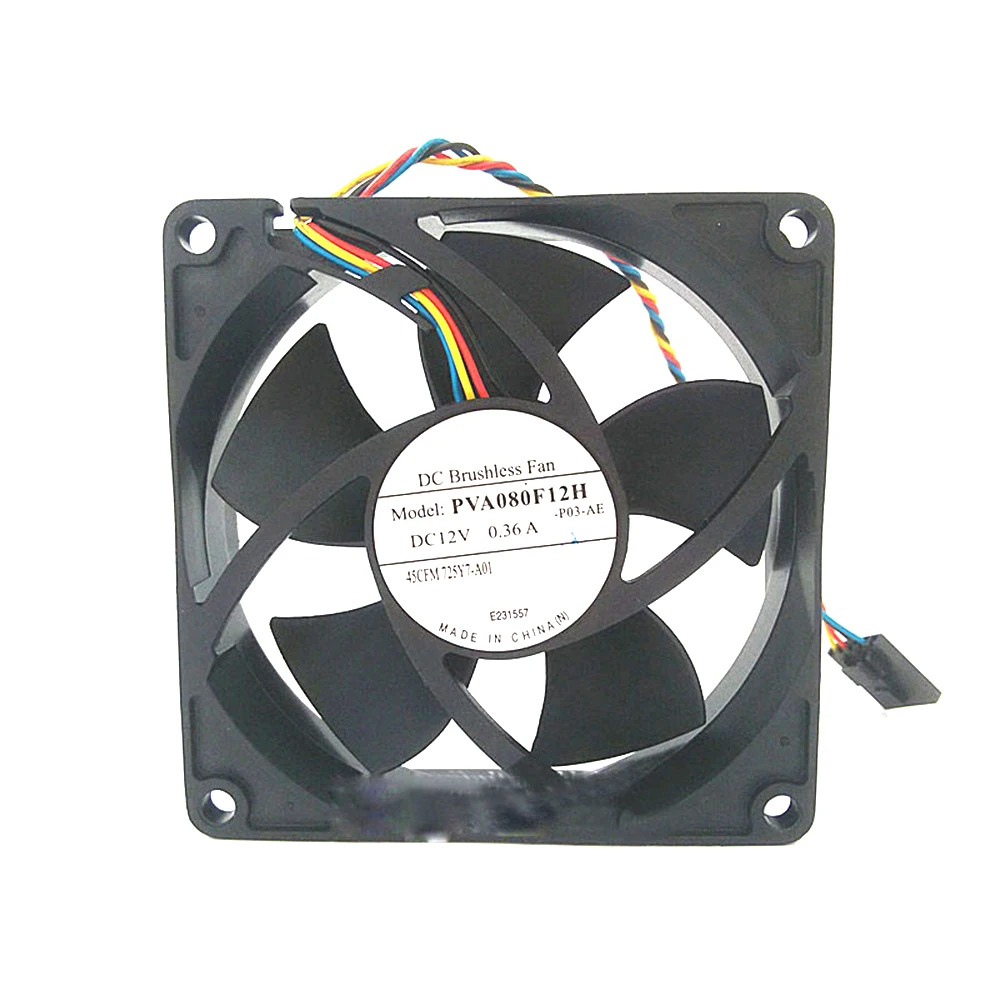 Server Fan For Foxconn PVA080F12H-P03-AE PVA080F12H-P03 PVA080F12H DC12V 0.36A 45CFM 725Y7-A01 80*80*20MM 4Pin New