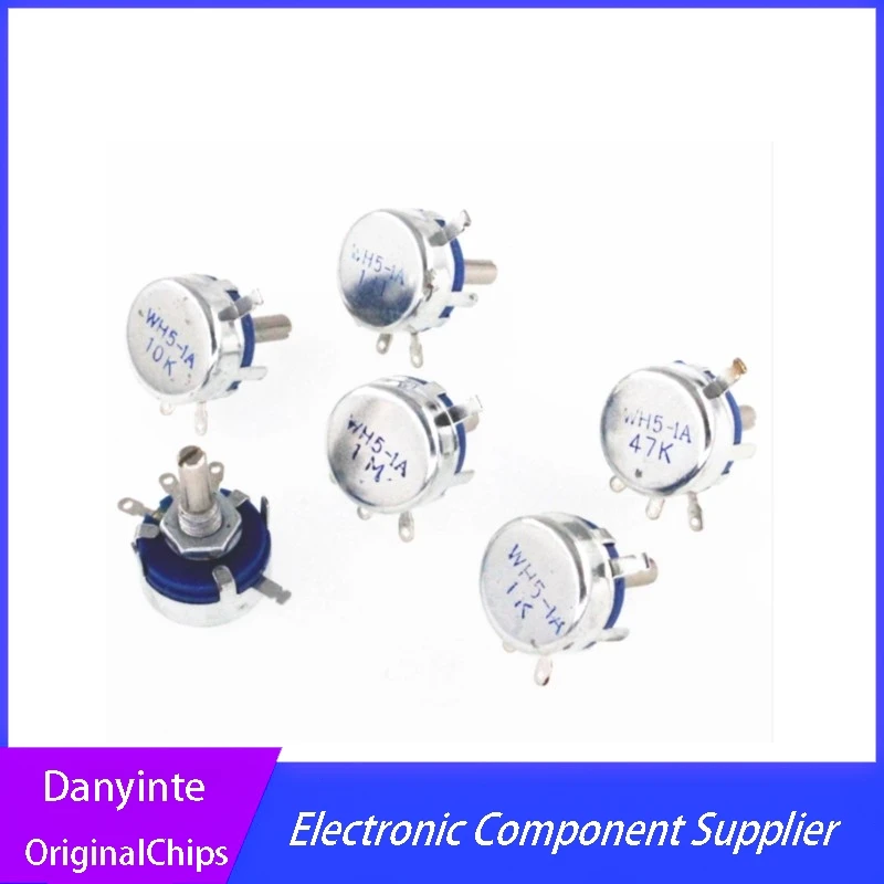 NEW  1PCS/LOT  WH5-1A  1K 2.2K 4.7K 10K 22K 47K 100K 220K 470K 1M  ohm Terminals Round Shaft Rotary Taper Carbon Potentiometer