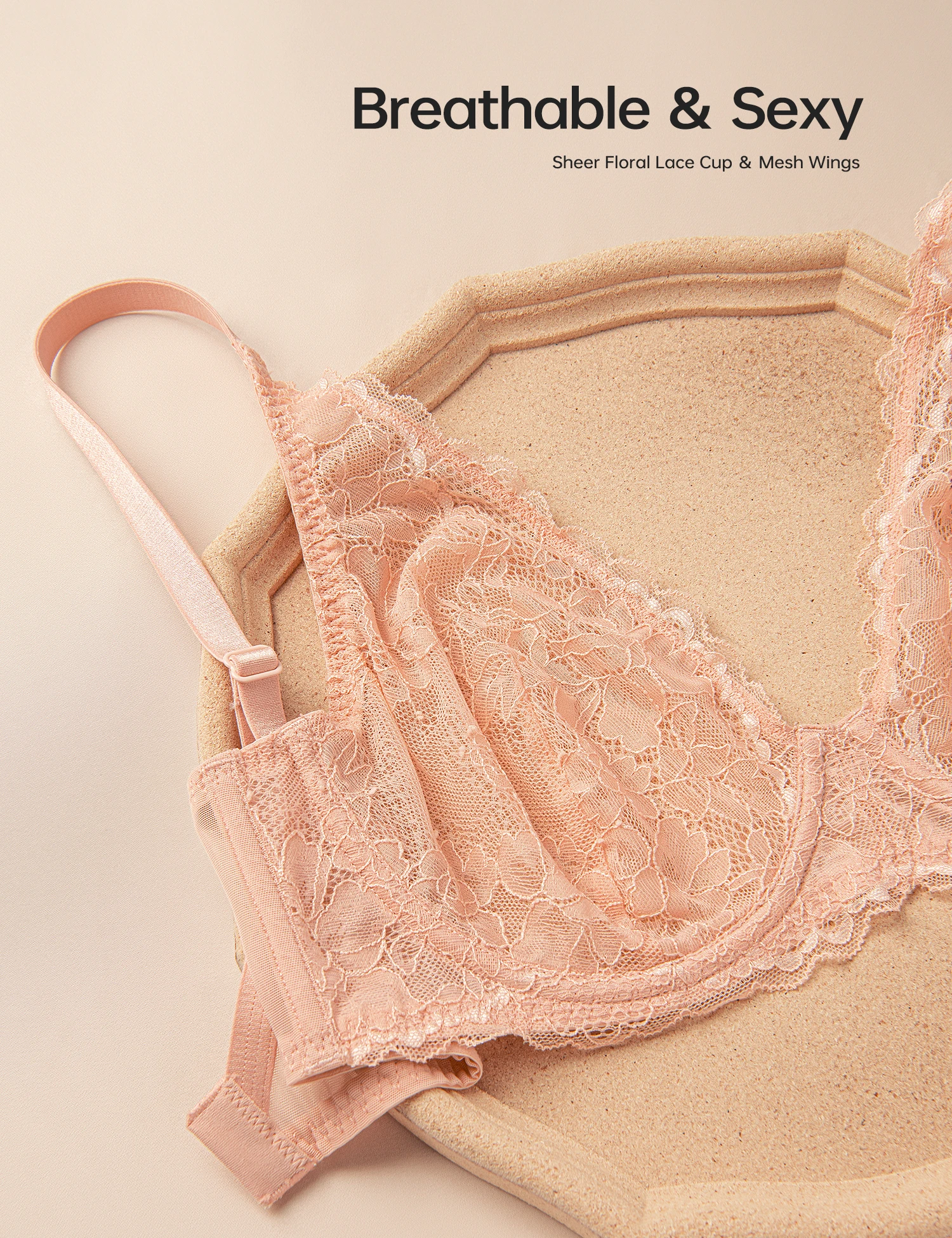 Wingslove Full coverage Lace flower bra Minimizer Large cup Non-Padded Embroidery For Female Sexy Lingerie A-F