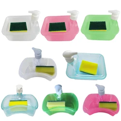 1Set Dish Soap Dispenser With Sponge Liquid Pump Soap Container Kitchenware Cleaning Tool Liquid Soap Dispenser For Bathroom