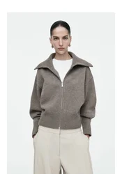 Ethereal MD 2026 YAZHIMEI cos mod spring new style of Ladies' casual standard fit waist-cinching knitted pilot jacket