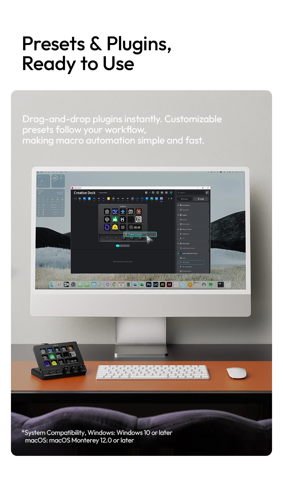 Ulanzi D200X All-in-One Creative Deck Desktop Control Hub for Video Photo Post-Processing Smart Lighting Studio Livestreaming