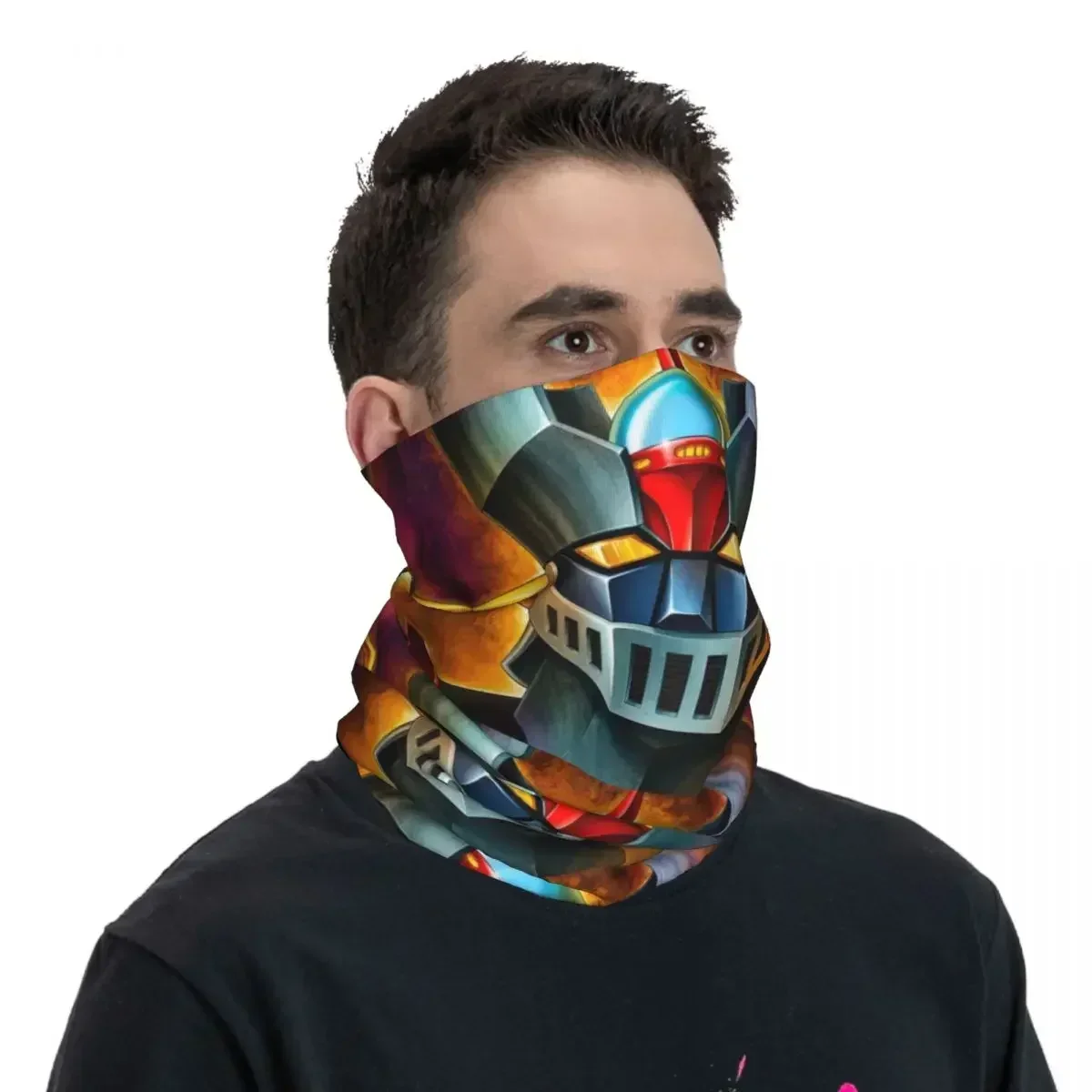 Mazinger Z Bandana Neck Gaiter Printed Mask Scarf Warm Headband Running For Men Women Adult Breathable