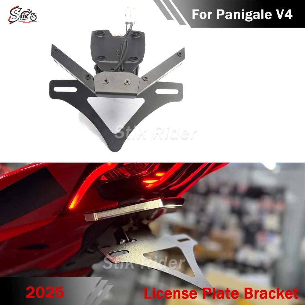 

PANIGALE V4Tail Tidy License Plate Bracket Fender For DUCATI Panigale V4 2025 Eliminator Plug and Play License Plate Holder
