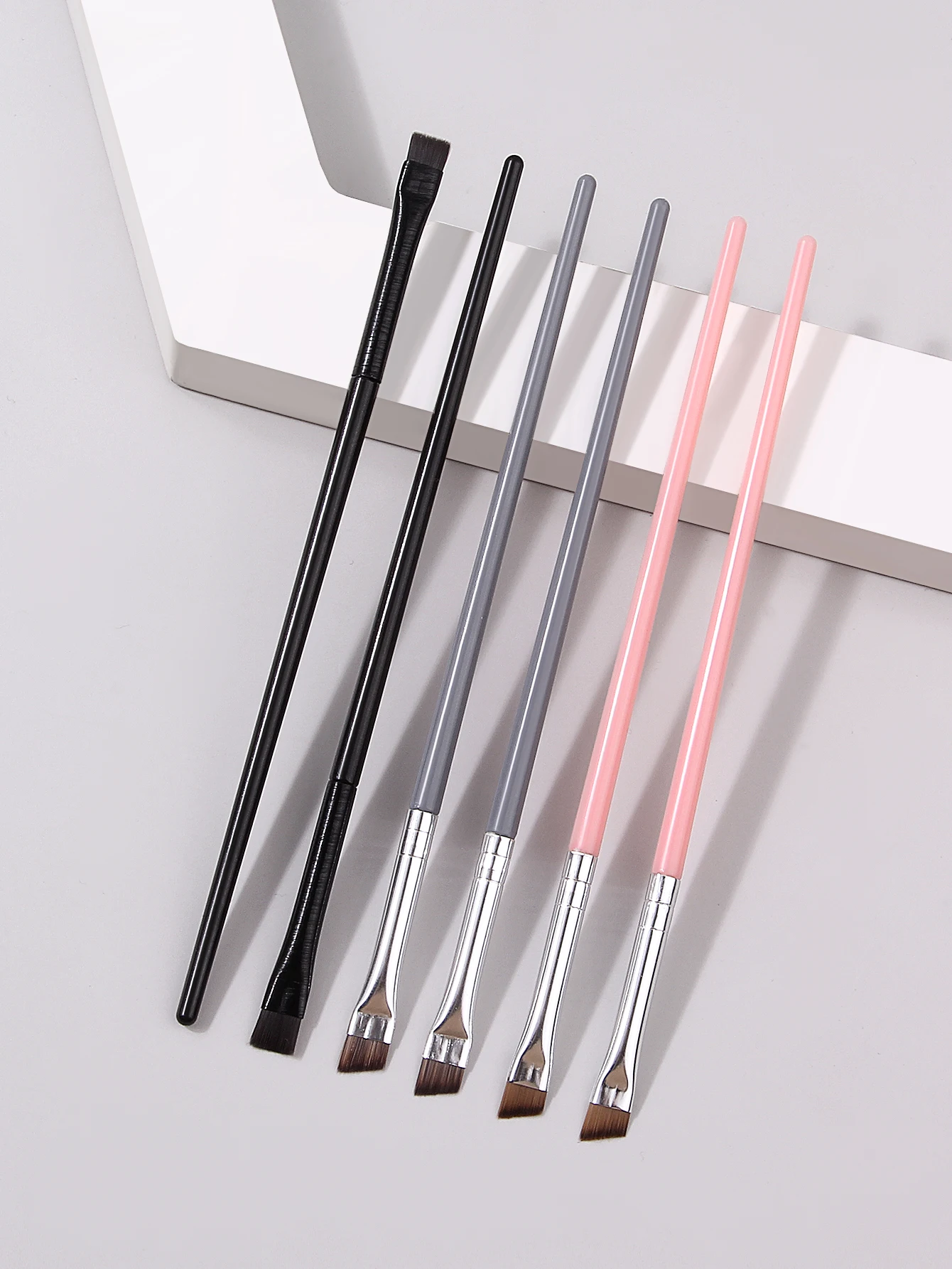 6Pcs Ultra‑Thin Blade Eyebrow Brush Set Precision Angled Eyeliner Brushes For Eyebrow Liner Detail Eye Makeup Cosmetic Beauty To