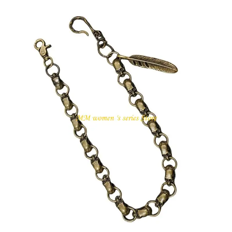 Q39Cスタイリッシュパンツチェーンジーンズチェーンポピュラーストリートウェアリーフペンダントヒップホップウエストチェーン2000Sストリートウェアウエストデコレーション