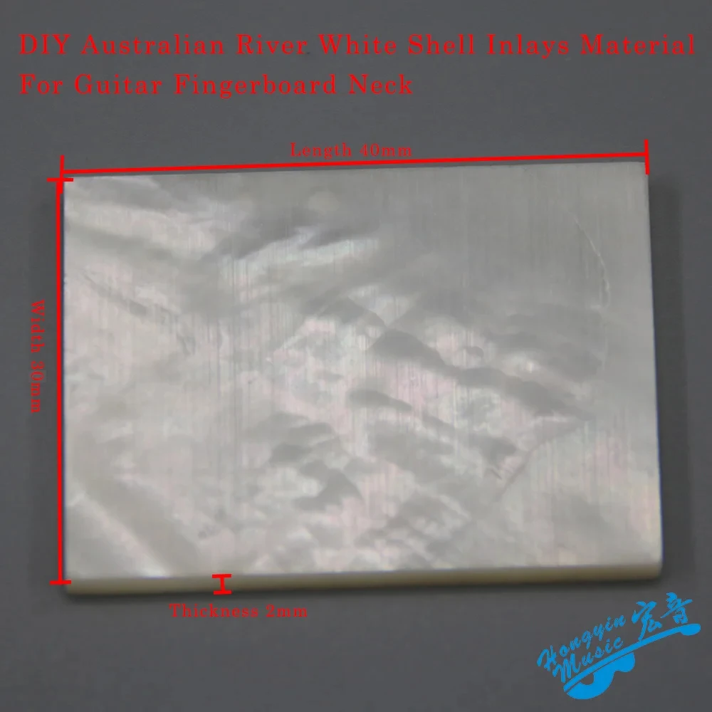 DIY Inlays Material For Guitar Fingerboard Neck Australian River Shell White Shell Block Guitar Parts & Accessories 40*30*2mm