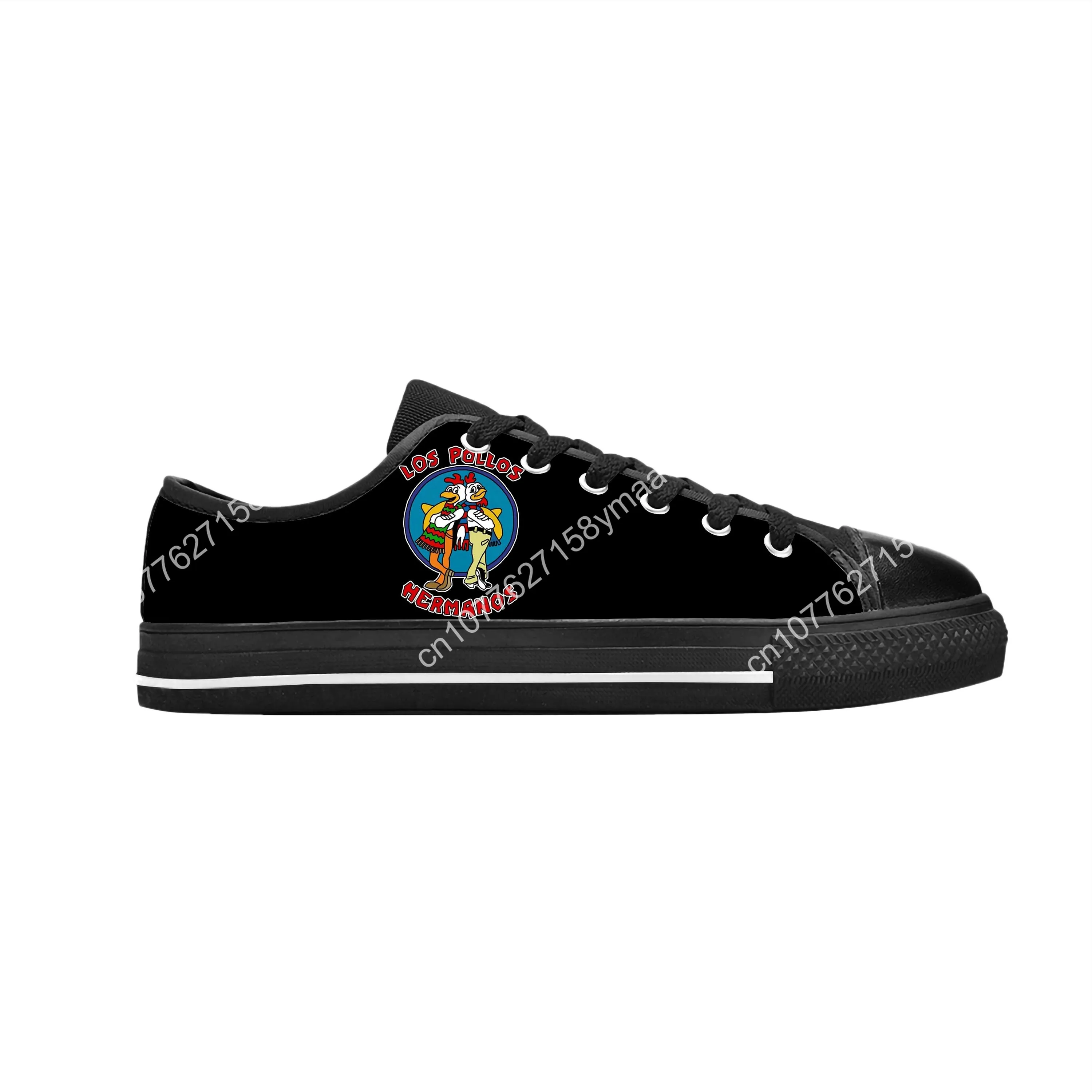 Hot Los Pollos Hermanos Breaking Bad Anime Cartoon Casual Cloth Shoes Low Top Comfortable Breathable 3D Print Men Women Sneakers