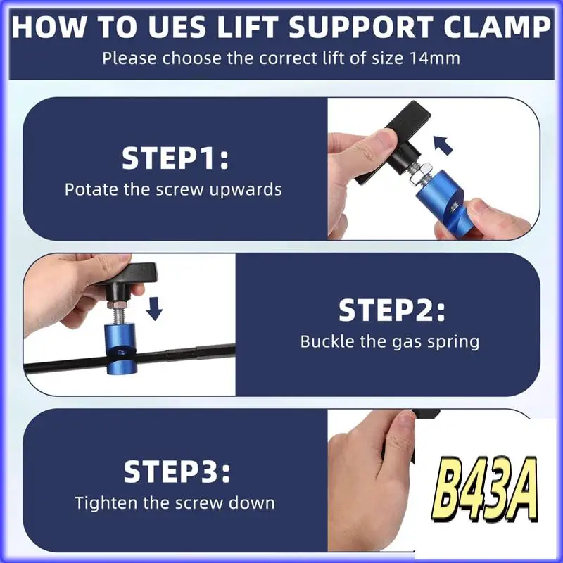 

Sp-Car Hood Prop Strut Clamp Lift Support Clamp 0.55 Inch Hood Lift Support Clip For Car Rod Retaining Holder Tool Parts