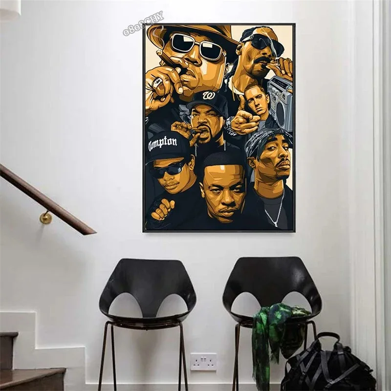 Canvas Wall Art Legends of Hip Hop Singers Posters Gift Rappers 2PAC B.I.G. Music Stars Pictures Wall Art Decoration Paintings