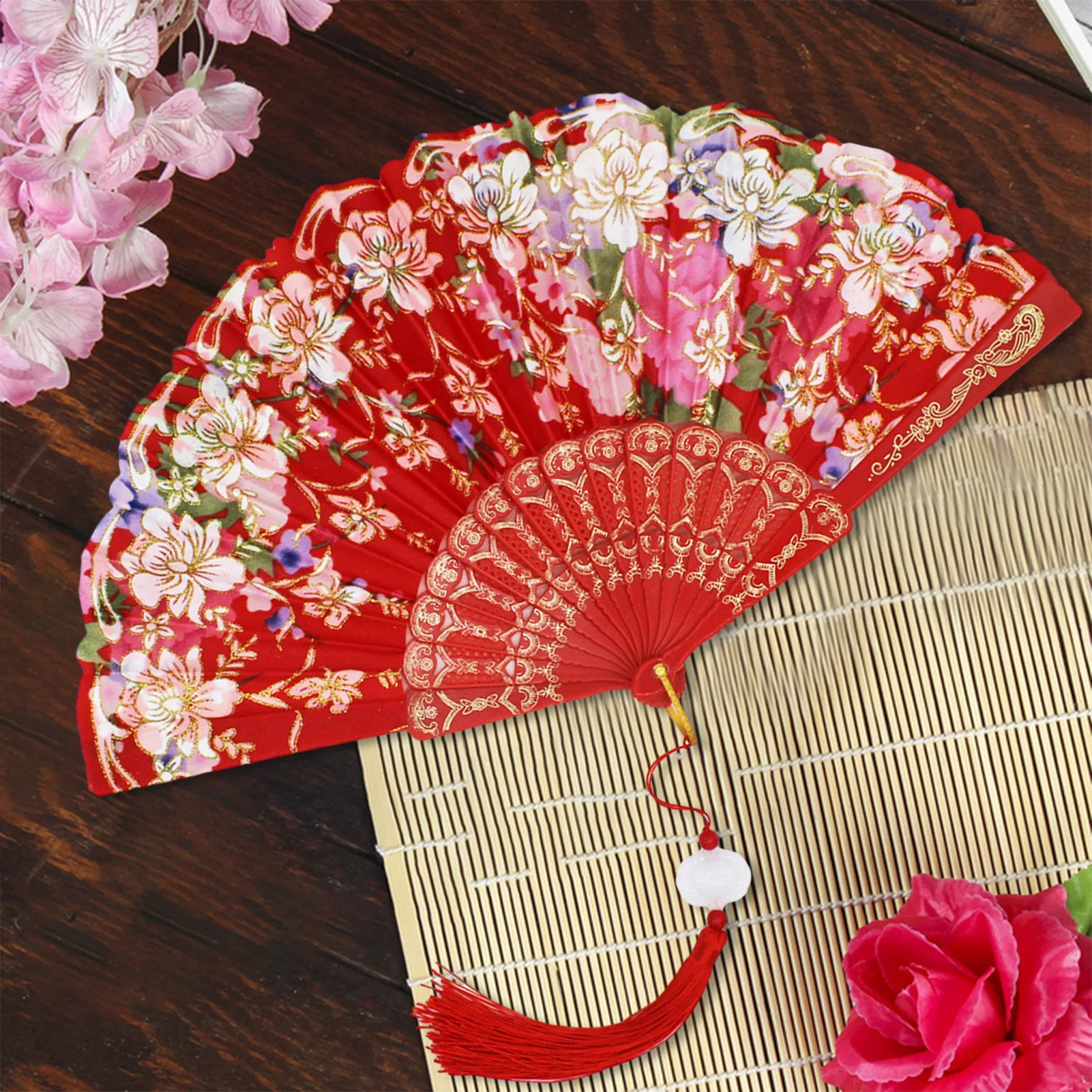 Chinese Style Vintage Silk Folding Fan Japanese Art Crafts Gift Home Decor Dance Hand Fan Handmade Room Decor Vintage Hand Fan