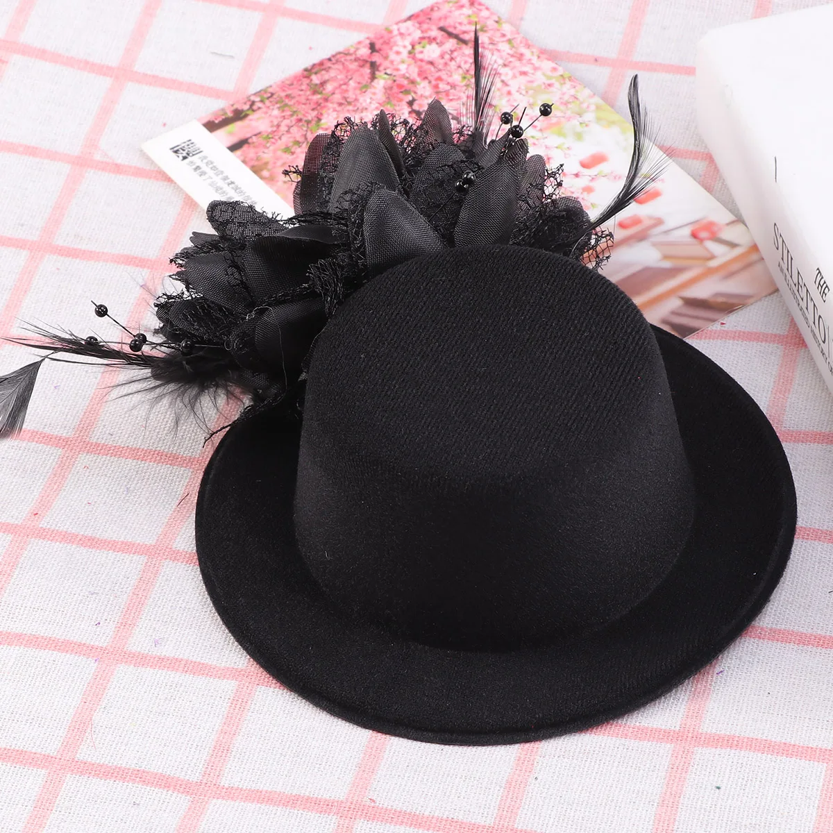 

Lace Net Hairpins 13cm Brimmed Hat Design Wedding Party Accessories Bridal Hair Clips Graceful Elegant Ladies Pin