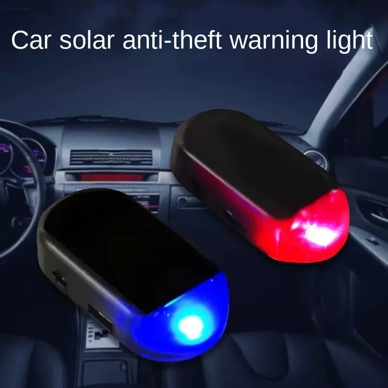 1Pcs Car Fake Security Light Solar Powered Simulated Dummy Alarm Wireless Warning Anti-Theft Caution Lamp LED Breathing Lights