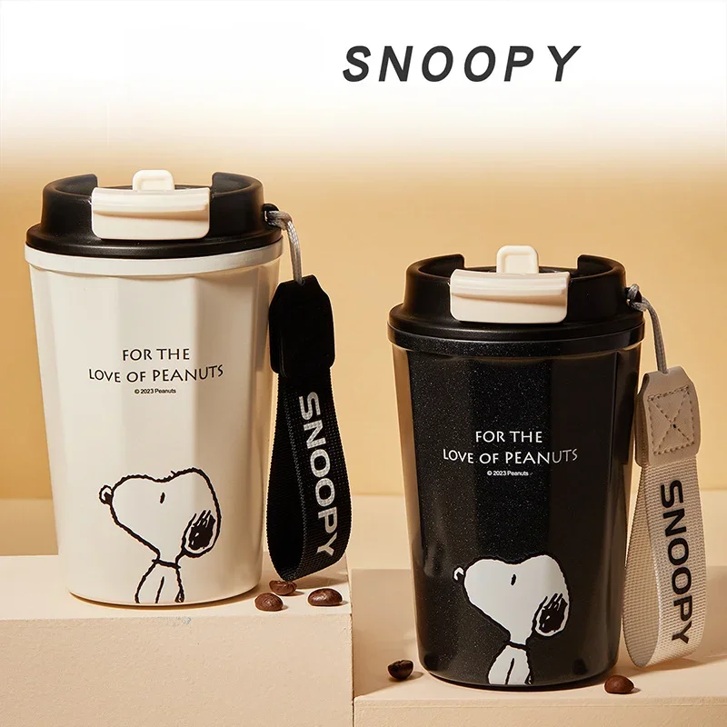 

Кофейная чашка в стиле аниме Snoopy, мужские и женские Изолированные чашки из нержавеющей стали 316, красивая портативная соломенная чашка, подарок на день рождения