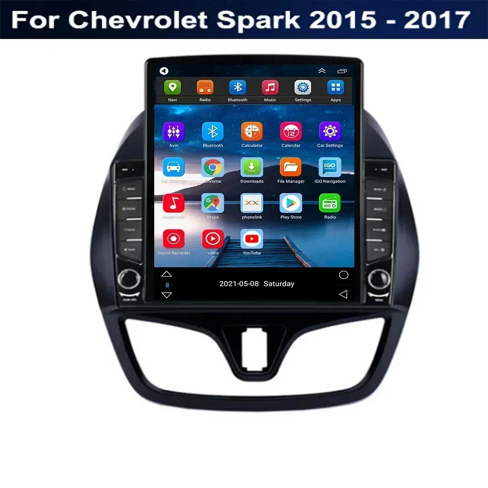 For Tesla Style 2Din Android 13 Car Radio For Chevrolet Spark 2015 2016 2017 Multimedia Video Player GPS Stereo Carplay DSP Cam image 2