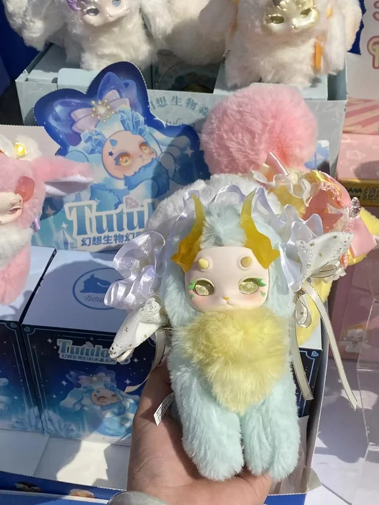 Tutulong 3 fantasia colorida série de cristal caixa cega gato dragão na moda pvc portátil bonito coelho dragão bonecas presentes surpresa