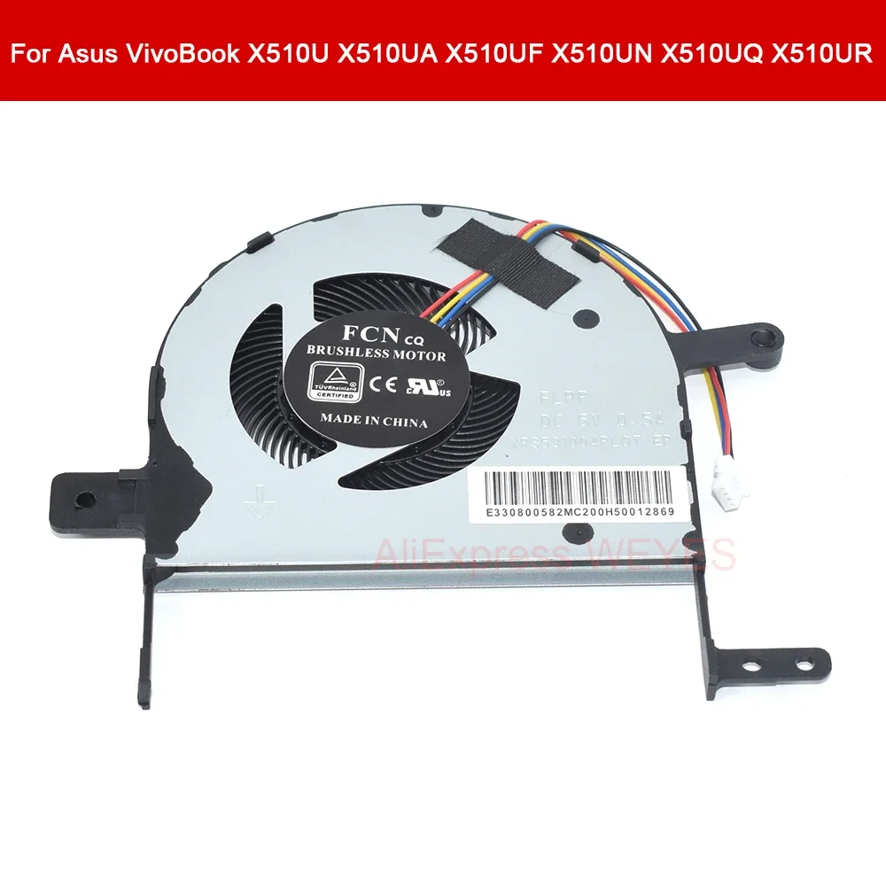 For Asus VivoBook X510U X510UA X510UF X510UN X510UQ X510UR Series 4Lines Cooler New CPU Cooling Fan DC5V