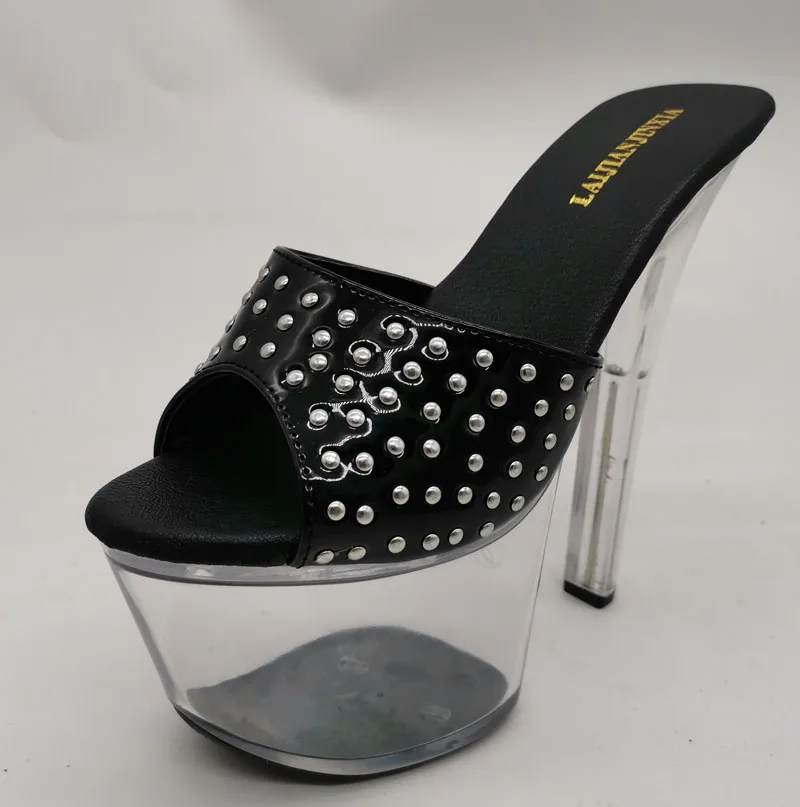 

LAIJIANJINXIA Новинка 17 см/7 дюймов PU верхняя мода сексуальные экзотические высокие каблуки платформы женские тапочки танцевальная обувь G087