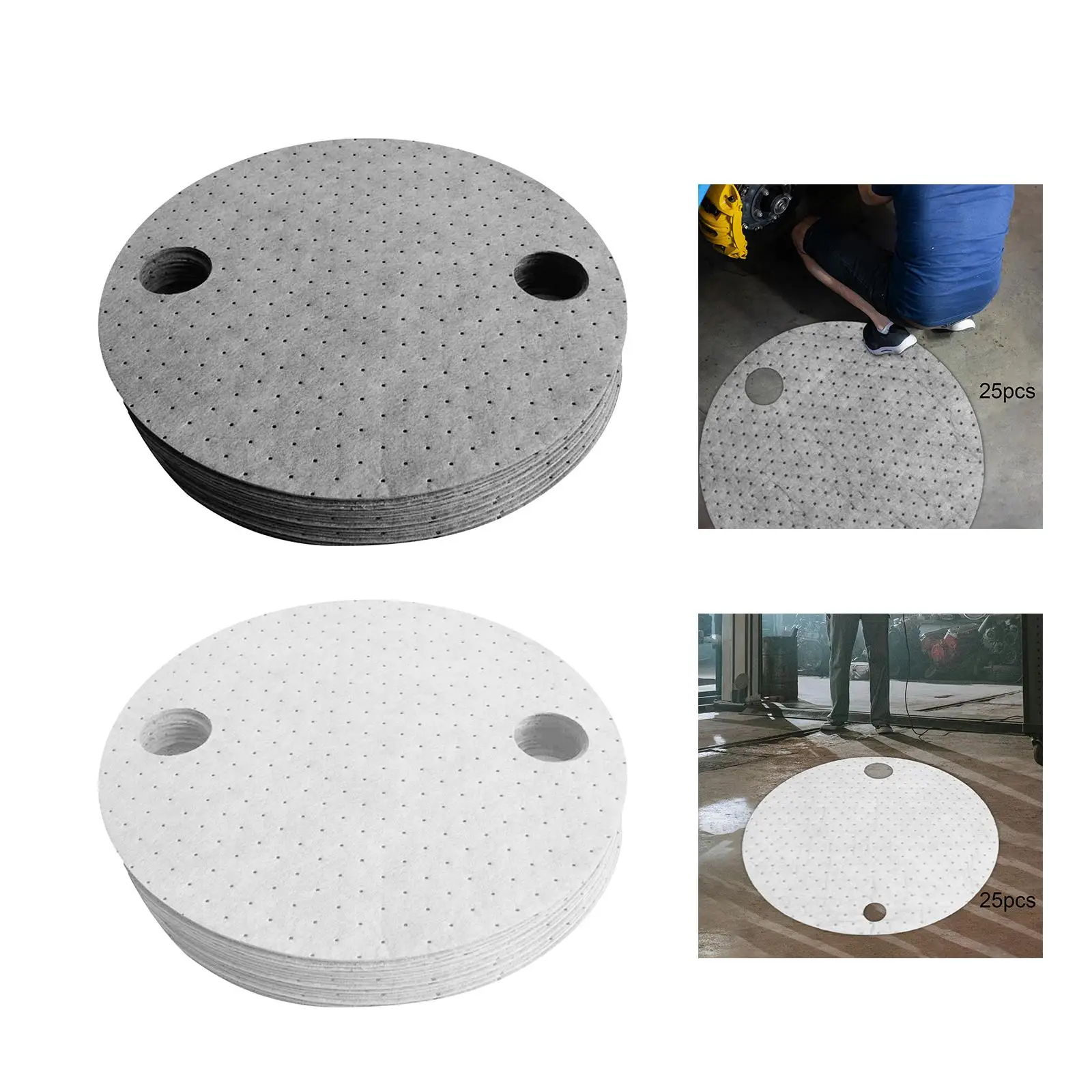 25 Pieces Drum Top Absorbent Pads Lid Oil Mats for Water Solvent Coolant