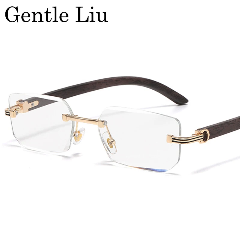 

Rectangle Punk Rimless Sunglasses Men 2025 Luxury Brand Trendy Square Small Frame Sunglass Anti Blue Light Eyewear UV400 Shades