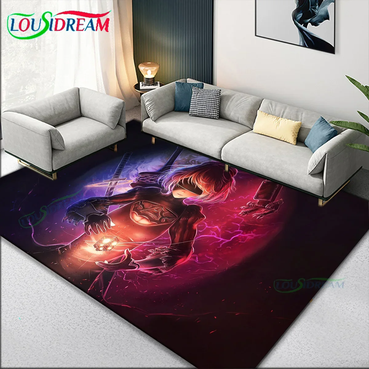 2b Blade Of The NieR Automata Large Area Carpet Rug for Living Room Bedroom Decor Playing Door mat entrance door Decoration Mats