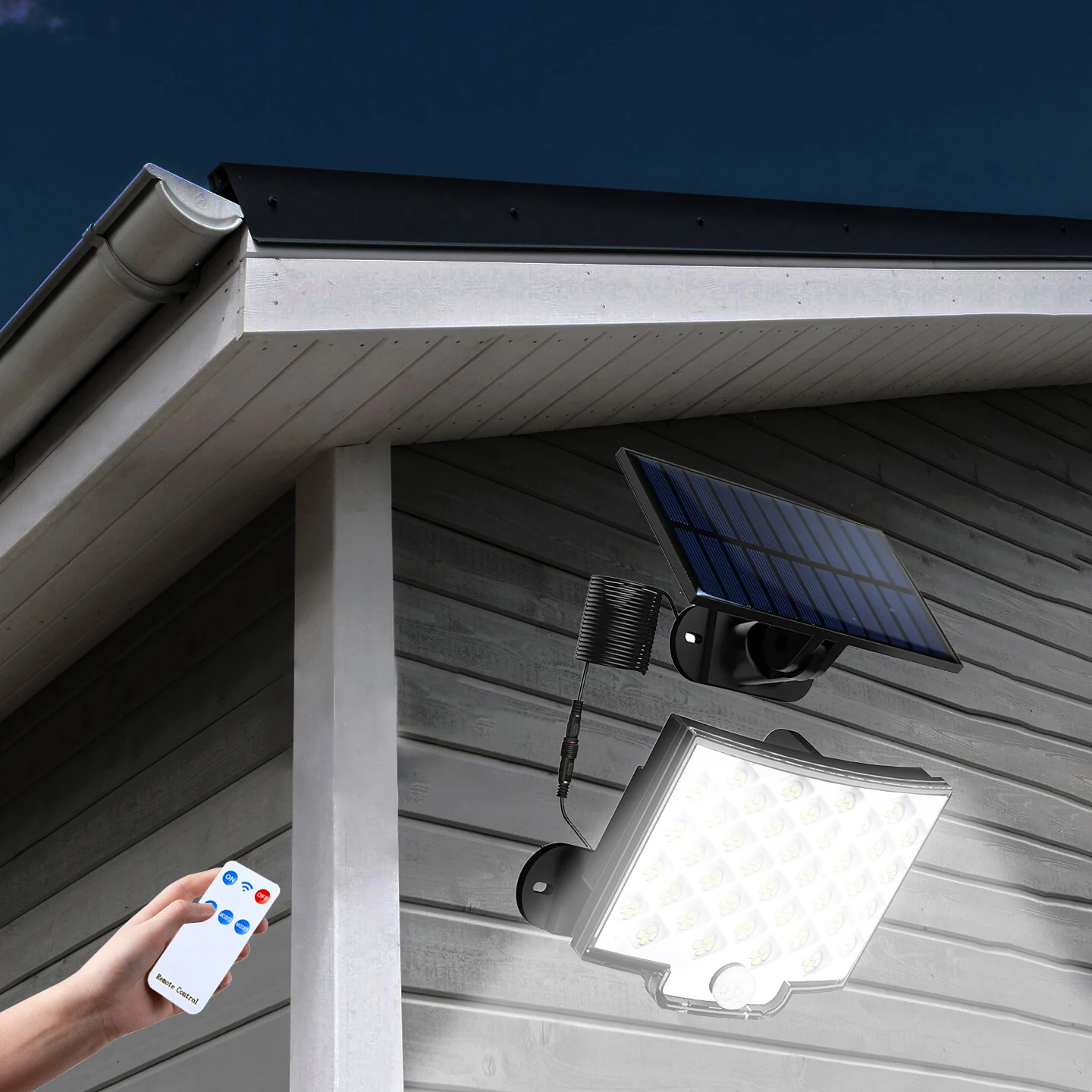 160 LED سبليت أضواء الحديقة الشمسية مصنع ملء ضوء PIR محس حركة 3 طرق مصابيح الطاقة الشمسية لحديقة فناء خارجي الديكور #5