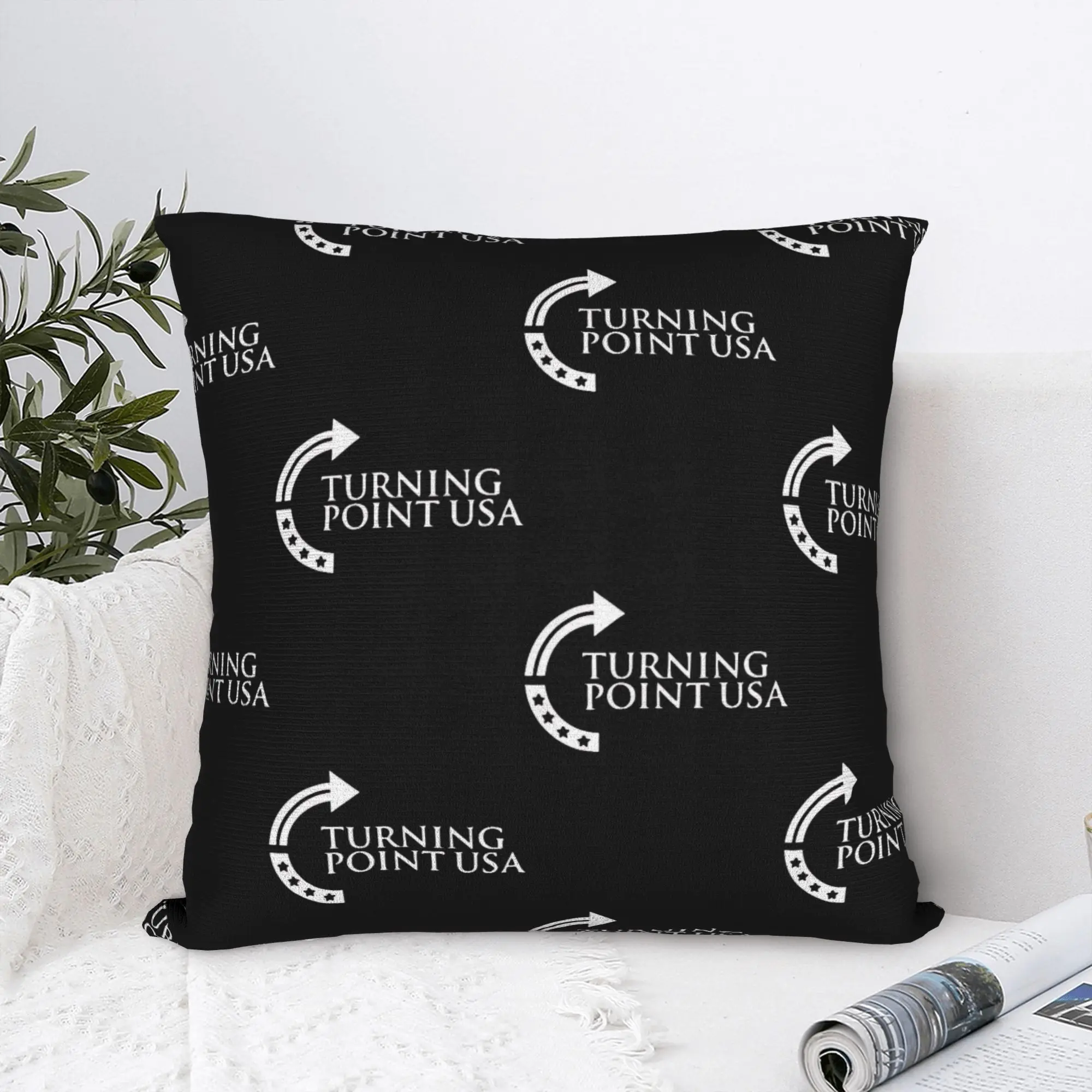 تشارلي كيرك تحول نقطة الولايات المتحدة الأمريكية كيس وسادة أبيض الجدة لينة مخصص أريكة ديكور المنزل غطاء الوسادة سادات