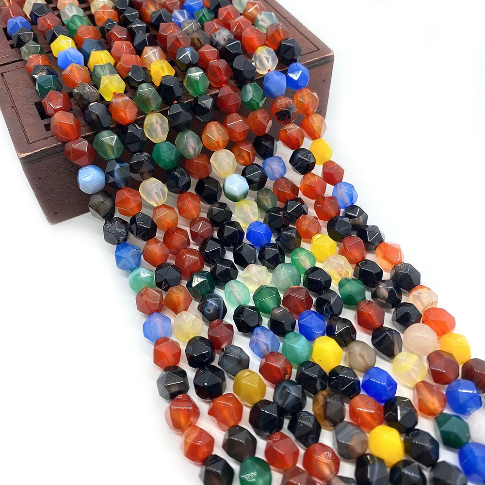 

Faceted Natural Red Agate Lapis Lazuli Peridot Beads 6/8/10mm Semi-precious Stone Straight Hole Loose Bead Accessory 1 Strand