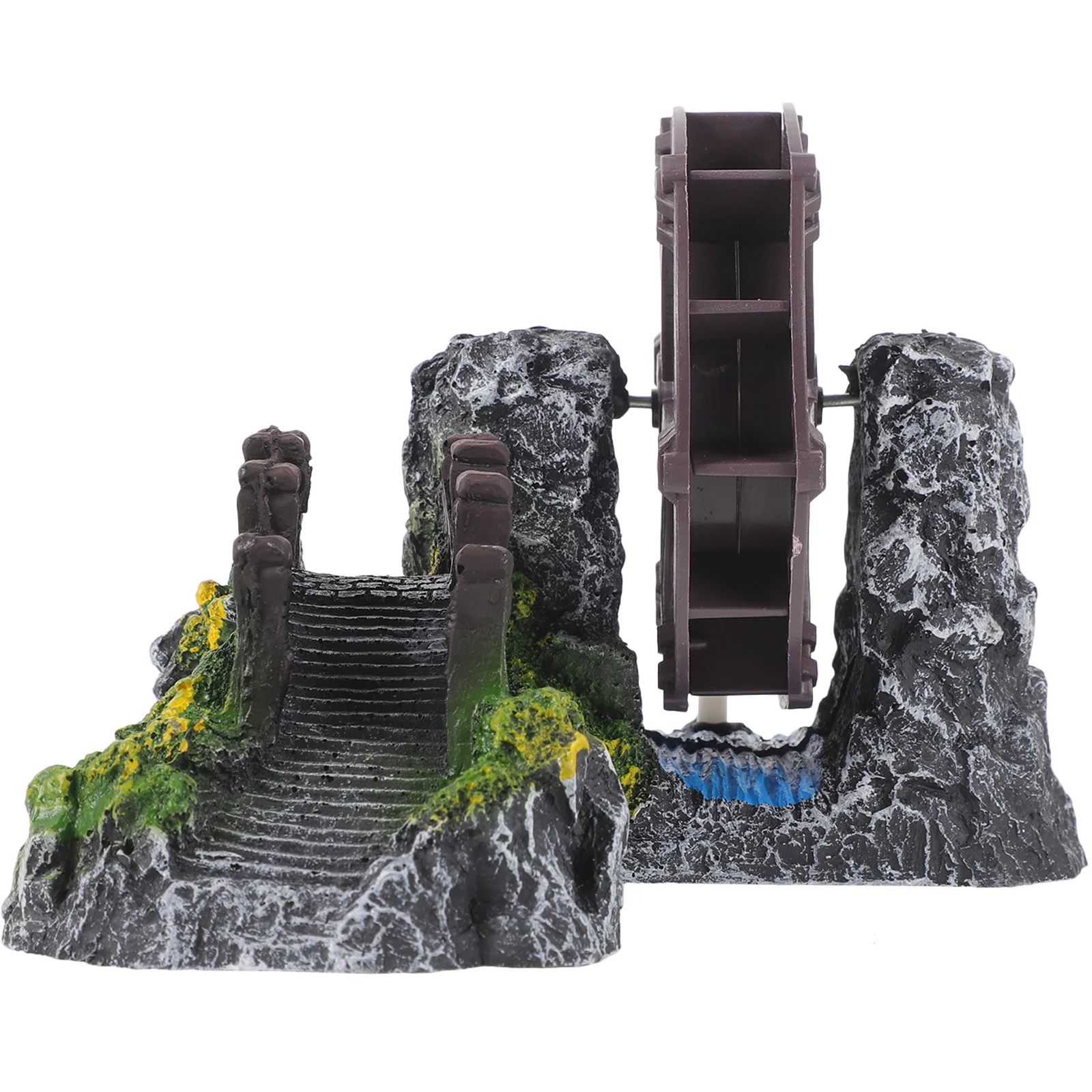 

Miniature Windmill Water Wheel Aerator Pump Vintage Bridge Simulation Fish Tank Bridge Decor Aquarium Landscaping Decoration