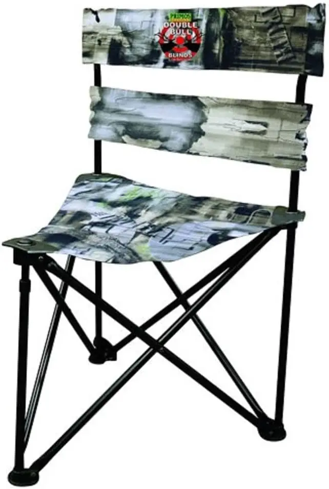 

Heavy-Duty Camo Hunting Stool with Flared Backrest, Supports Over 300 lbs, Durable Steel Frame