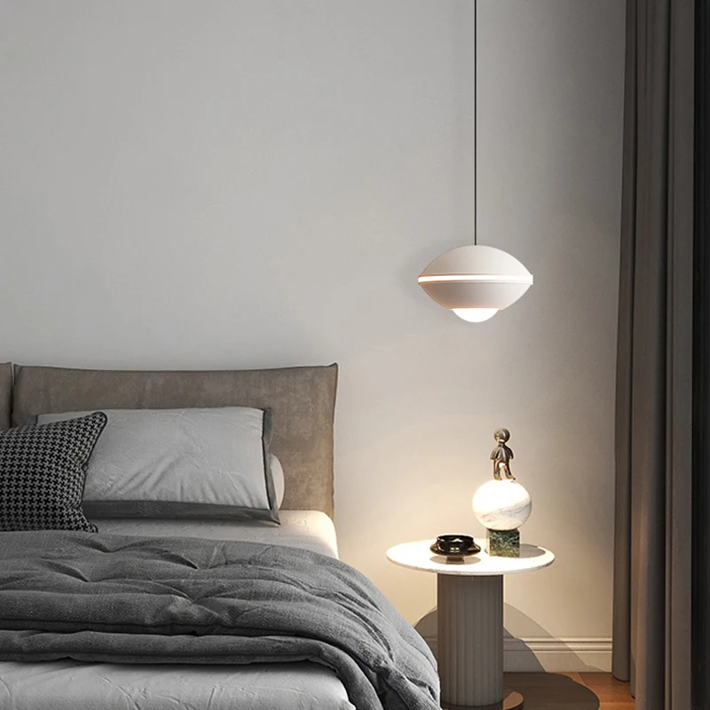 

Modern LED restaurant pendant lights creative Bar lamp net red ins bedroom bedside lamp long line small pendant lamp