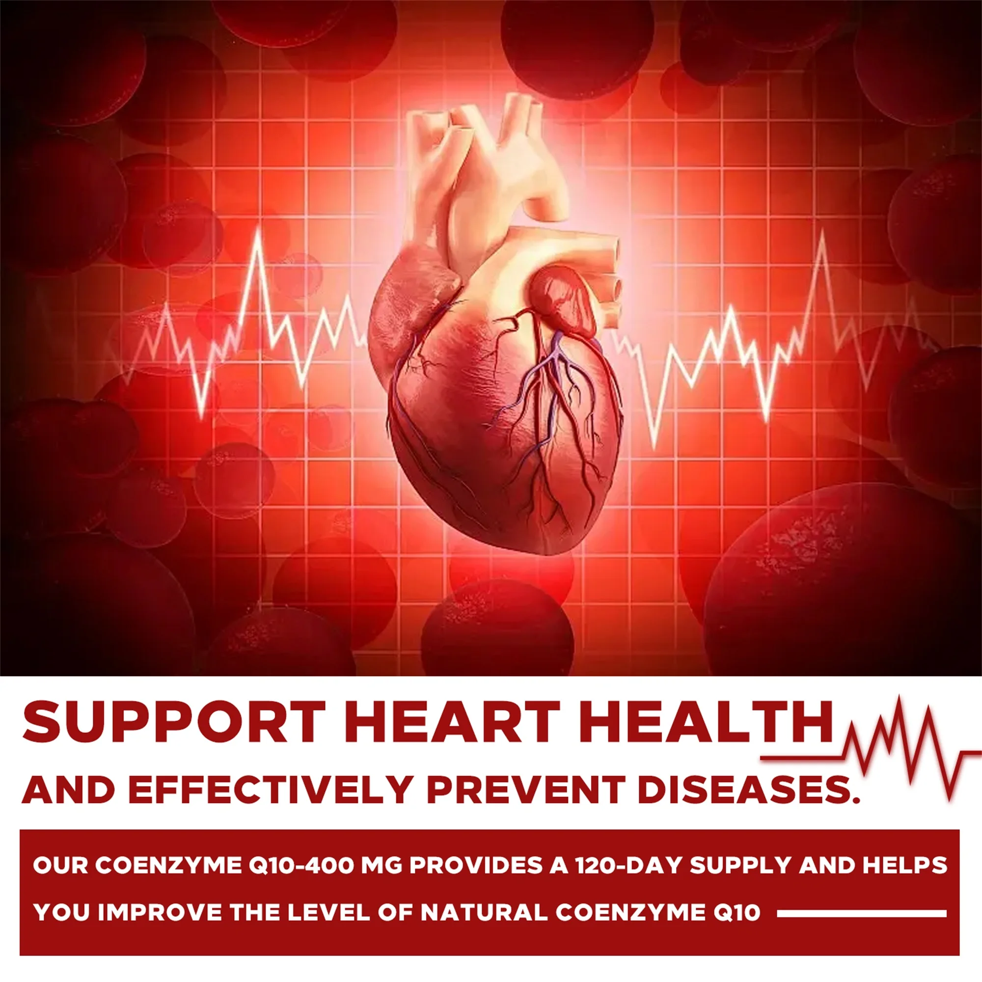 CoQ10 - Antioxidant, Heart Health, Blood Pressure Levels and Immune Support, Energy Production