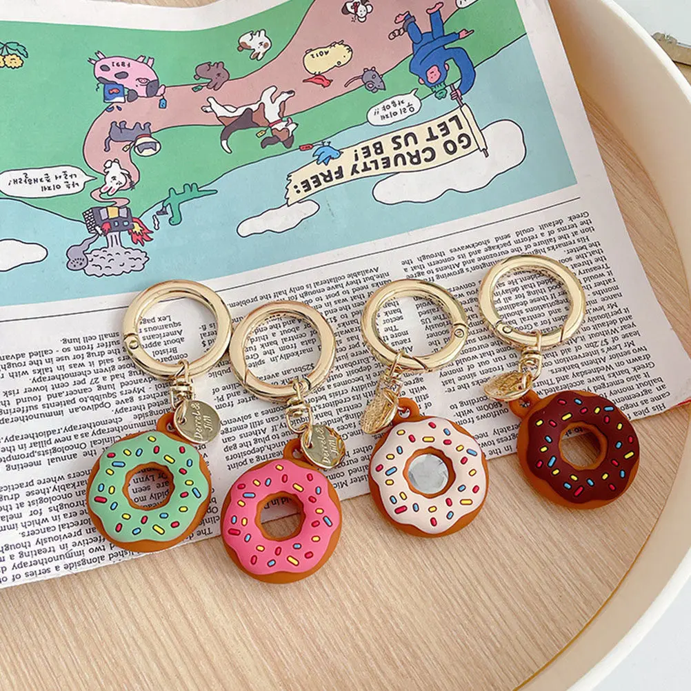 Silicone Donut Protective Cover Smooth Wear-Resistant Anti-Collision Case Portable Tracer Holder Key Ring Silicone